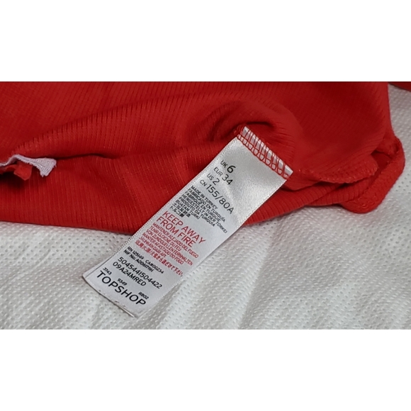 Red Ring Pull Zipper Bodysuit - Picture 8 of 9